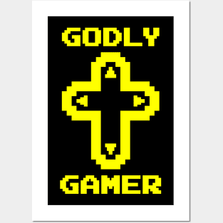 Godly Gamer (v4 - yellow) Posters and Art